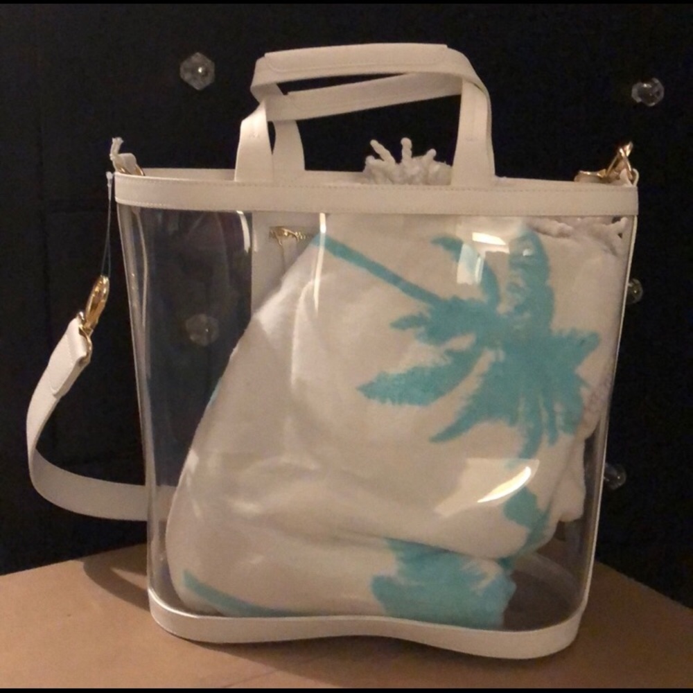 Stoney Clover Lane clear bucket bag